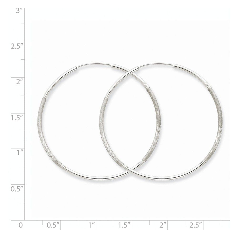 FJC Finejewelers 14k White Gold 1.5mm Bright-cut Endless Hoop Earrings
