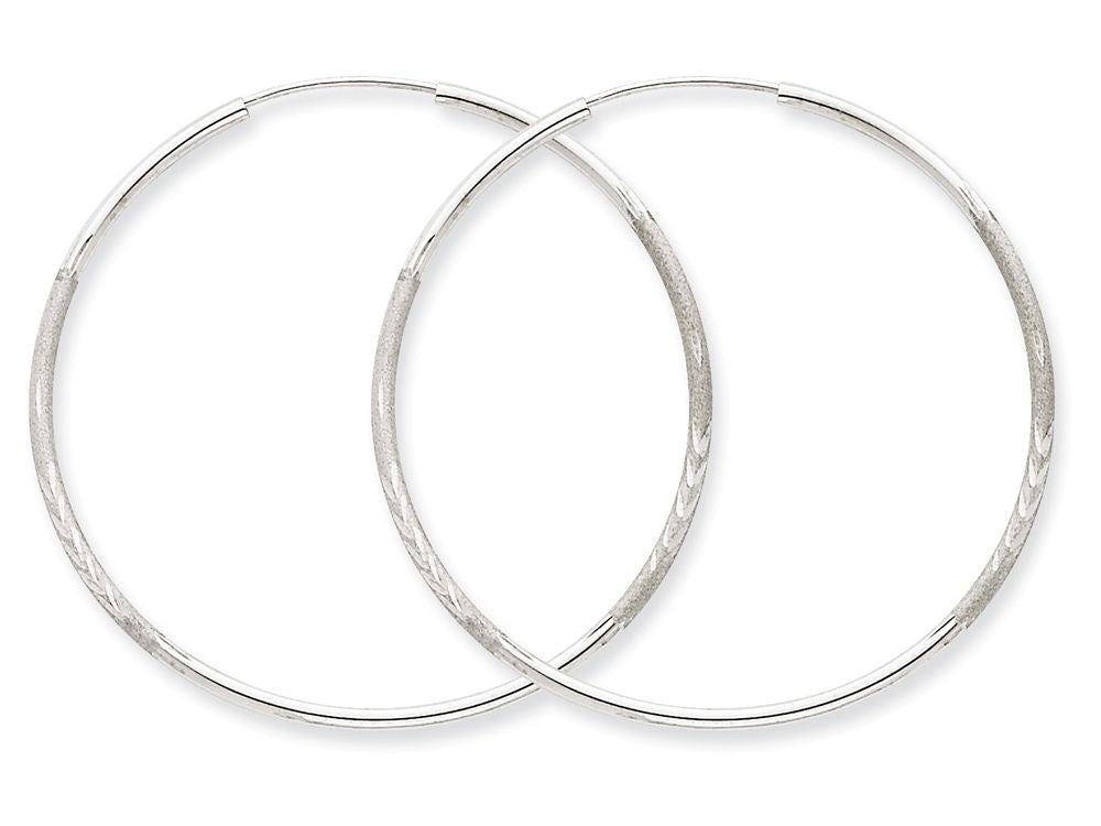 FJC Finejewelers 14k White Gold 1.5mm Bright-cut Endless Hoop Earrings