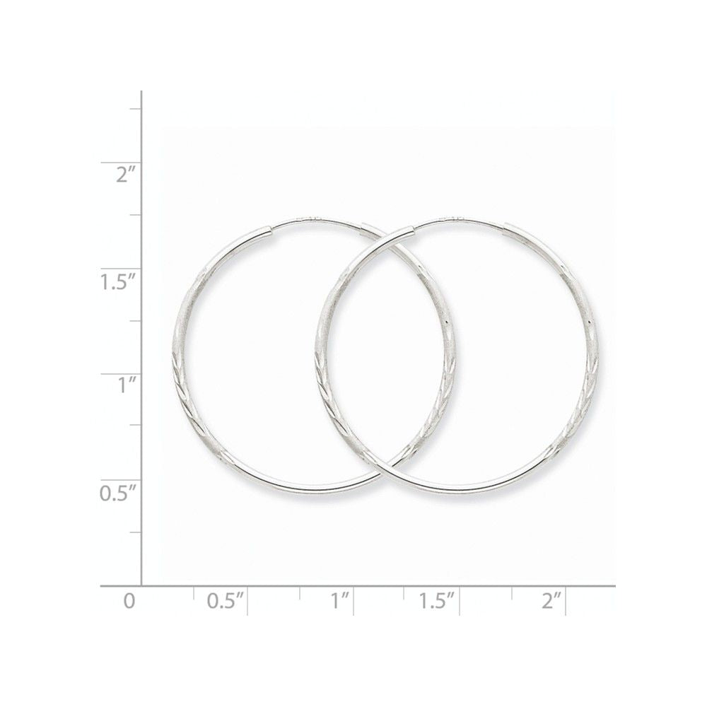 FJC Finejewelers 14k White Gold 1.5mm Bright-cut Endless Hoop Earrings