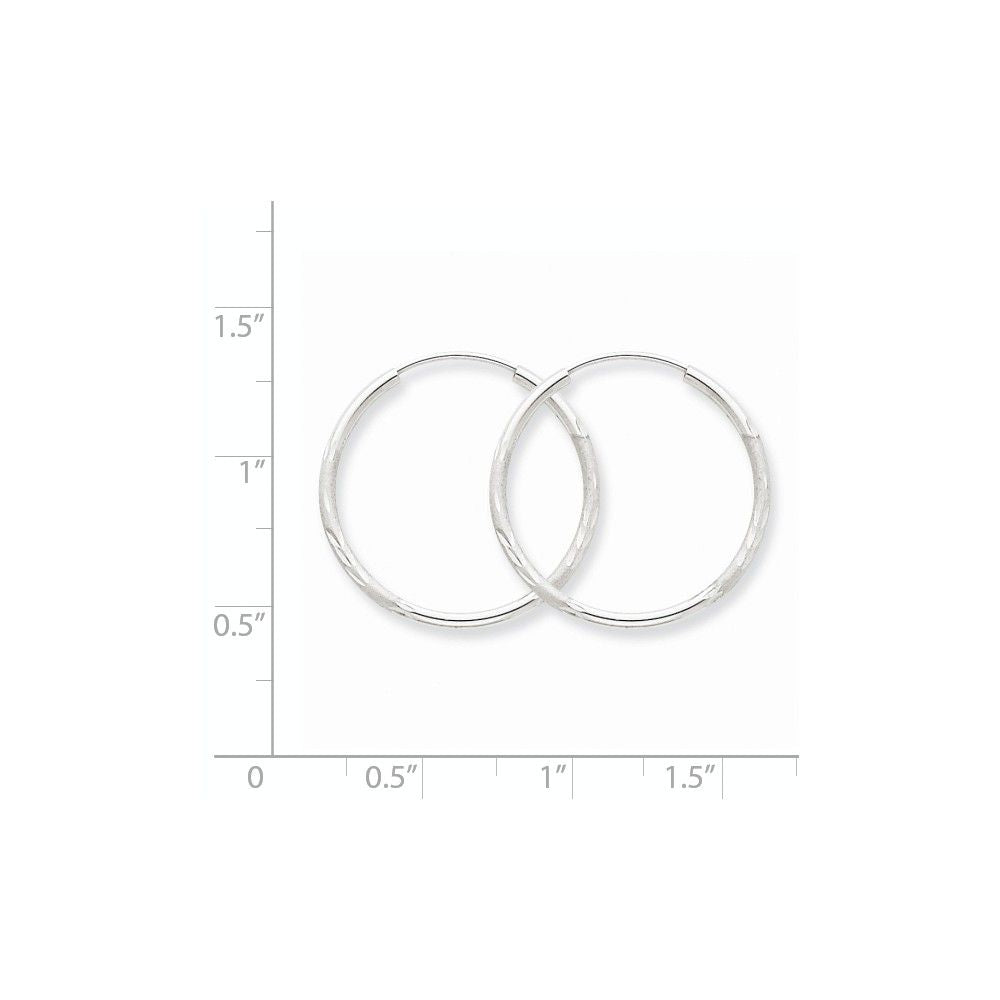 FJC Finejewelers 14k White Gold 1.5mm Bright-cut Endless Hoop Earrings