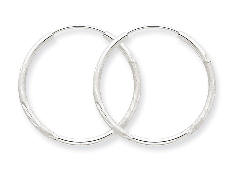 FJC Finejewelers 14k White Gold 1.5mm Bright-cut Endless Hoop Earrings