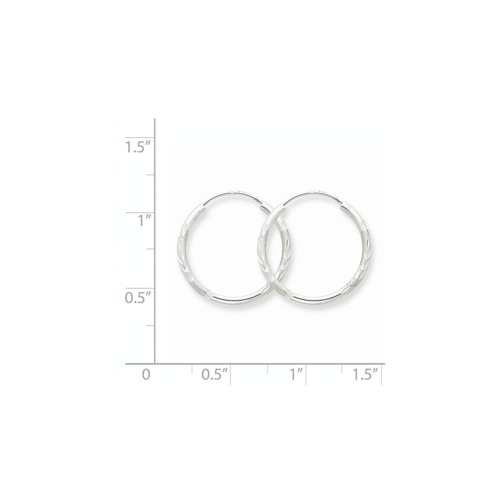 FJC Finejewelers 14k White Gold 1.5mm Bright-cut Endless Hoop Earrings
