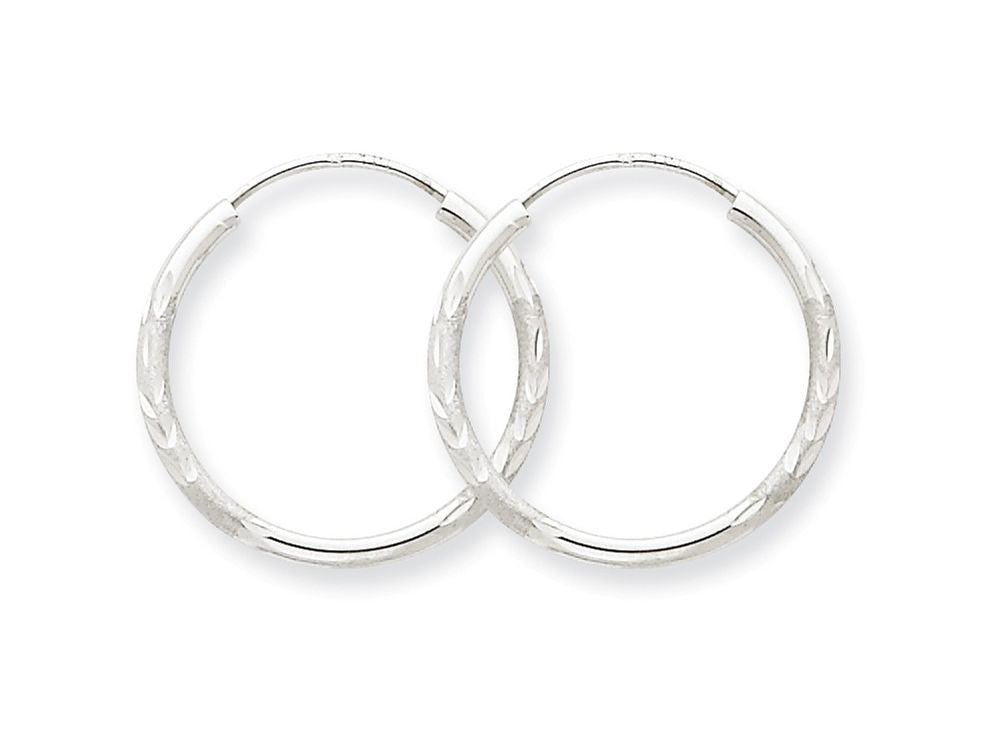 FJC Finejewelers 14k White Gold 1.5mm Bright-cut Endless Hoop Earrings