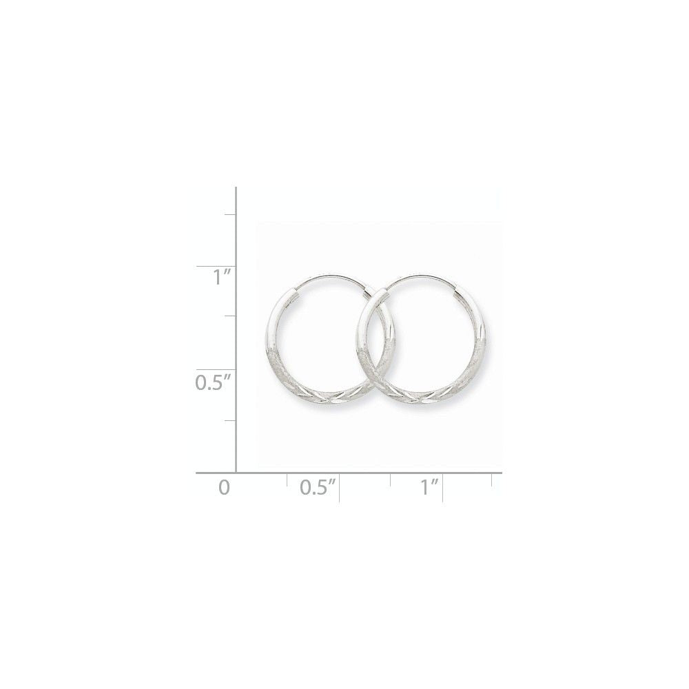 FJC Finejewelers 14k White Gold 1.5mm Bright-cut Endless Hoop Earrings