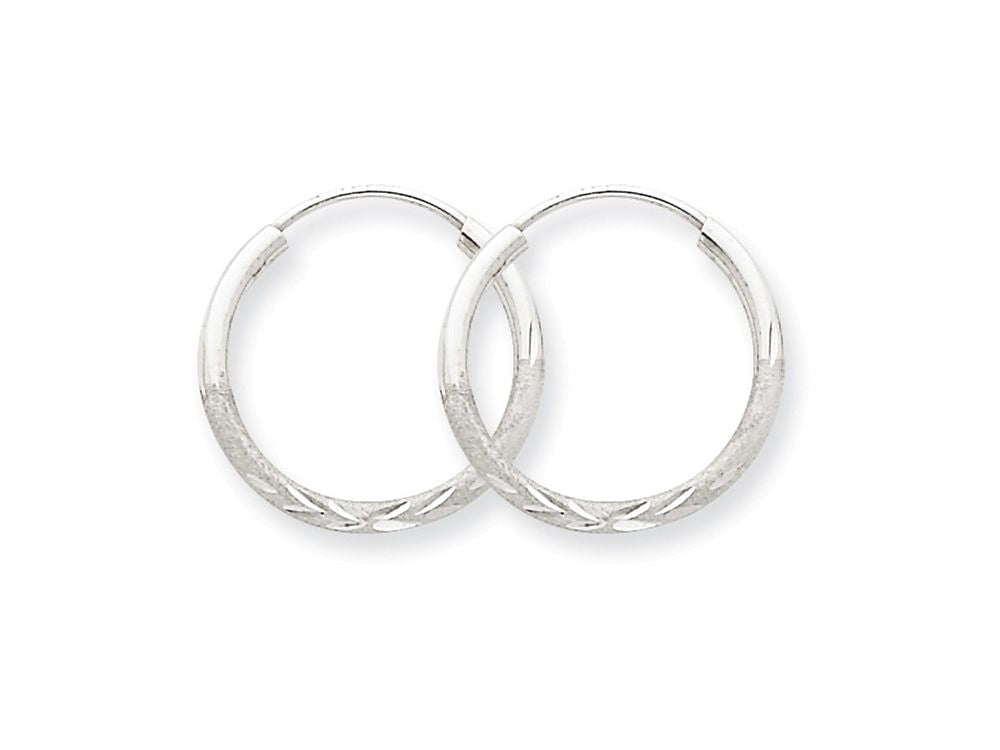 FJC Finejewelers 14k White Gold 1.5mm Bright-cut Endless Hoop Earrings