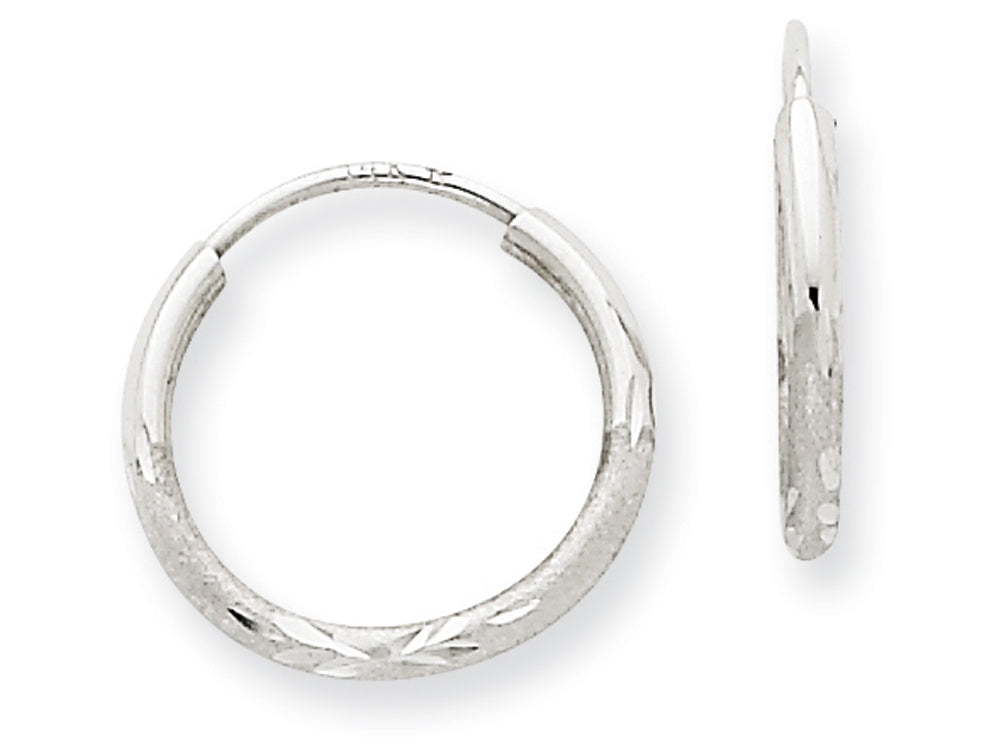 FJC Finejewelers 14k White Gold 1.5mm Bright-cut Endless Hoop Earrings