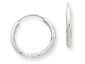 FJC Finejewelers 14k White Gold 1.5mm Bright-cut Endless Hoop Earrings