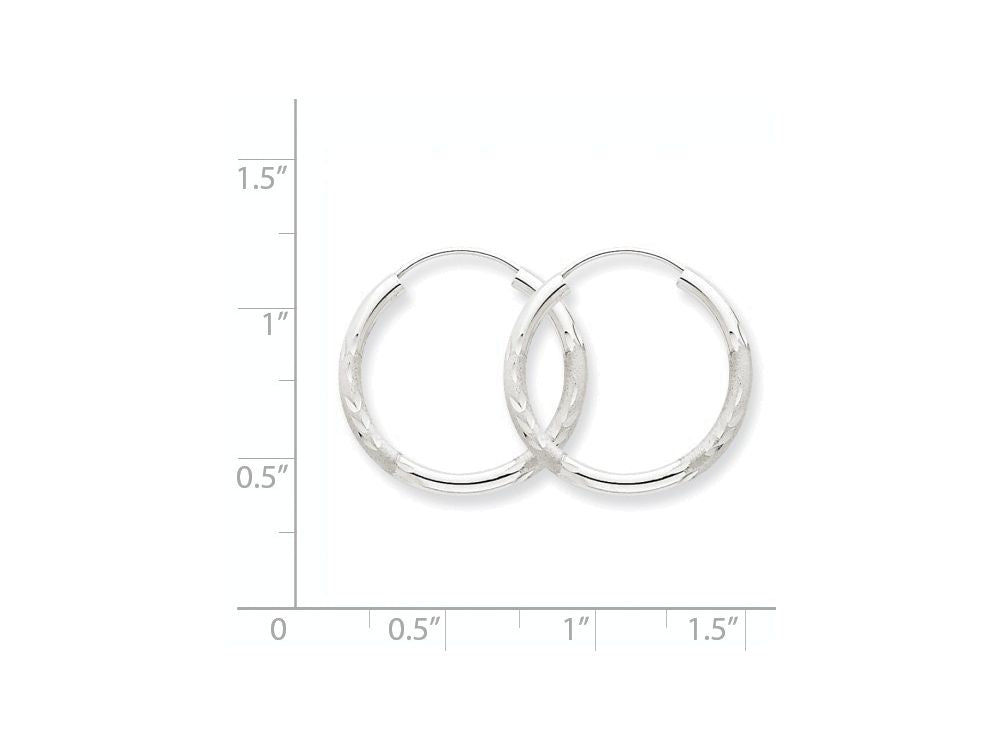 FJC Finejewelers 14k White Gold 2mm Bright-cut Endless Hoop Earrings