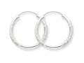 FJC Finejewelers 14k White Gold 2mm Bright-cut Endless Hoop Earrings