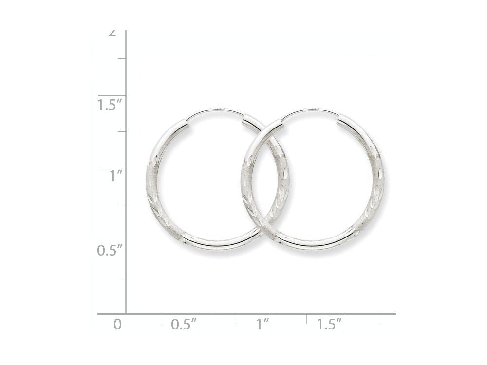 FJC Finejewelers 14k White Gold 2mm Bright-cut Endless Hoop Earrings