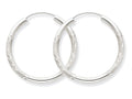 FJC Finejewelers 14k White Gold 2mm Bright-cut Endless Hoop Earrings