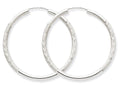 FJC Finejewelers 14k White Gold 2mm Bright-cut Endless Hoop Earrings
