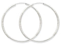 FJC Finejewelers 14k White Gold 2mm Bright-cut Endless Hoop Earrings