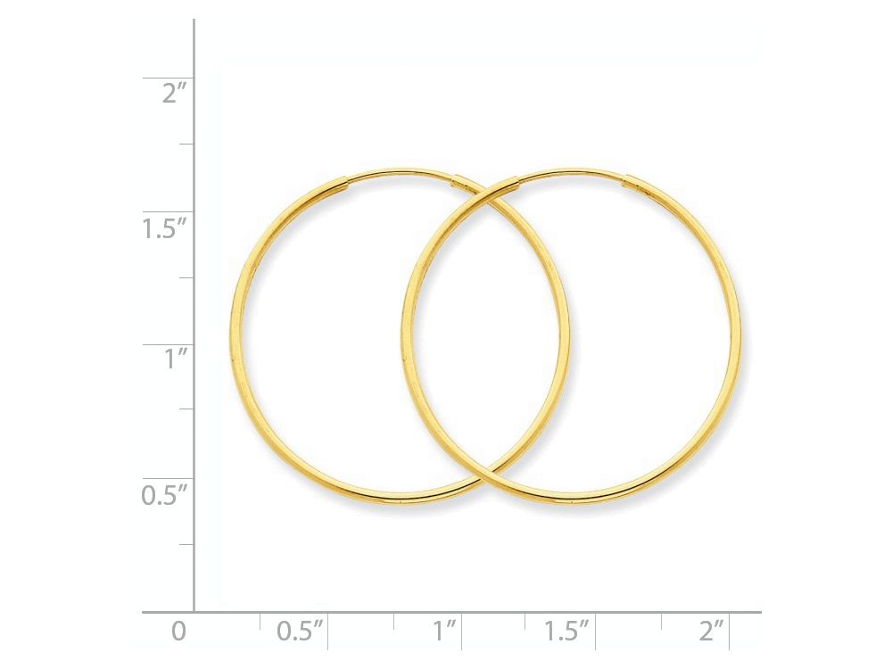 FJC Finejewelers 14k Yellow Gold 1.25mm Endless Hoop Earring