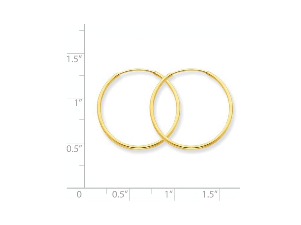 FJC Finejewelers 14k Yellow Gold 1.25mm Endless Hoop Earring