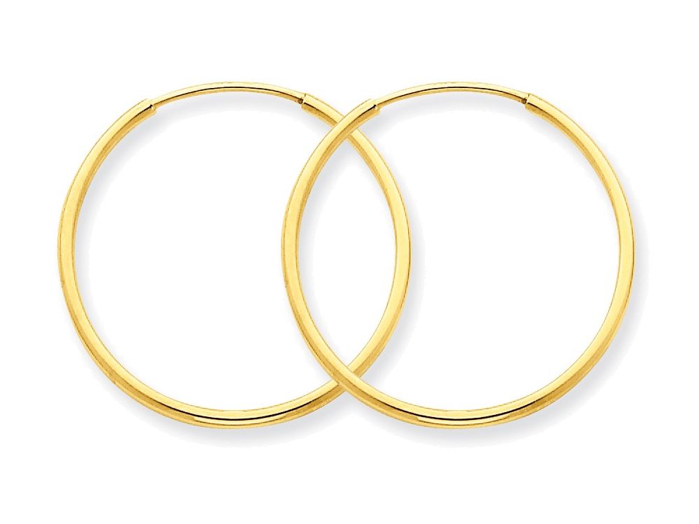FJC Finejewelers 14k Yellow Gold 1.25mm Endless Hoop Earring