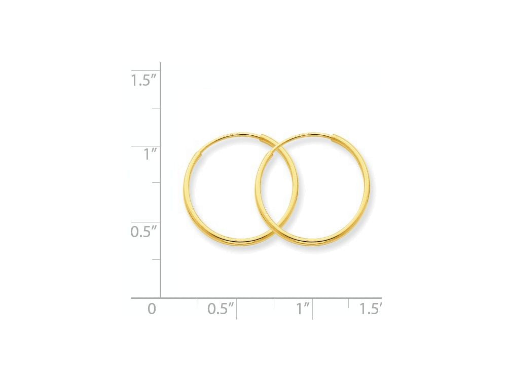 FJC Finejewelers 14k Yellow Gold 1.25mm Endless Hoop Earring
