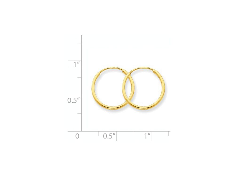 FJC Finejewelers 14k Yellow Gold 1.25mm Endless Hoop Earring