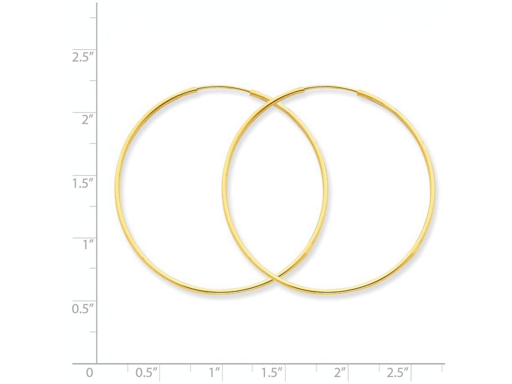 FJC Finejewelers 14k Yellow Gold 1.25mm Endless Hoop Earring