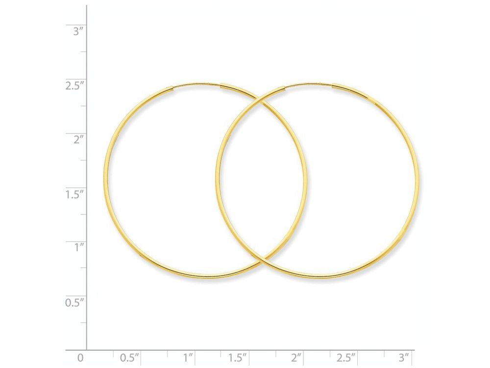 FJC Finejewelers 14k Yellow Gold 1.25mm Endless Hoop Earring