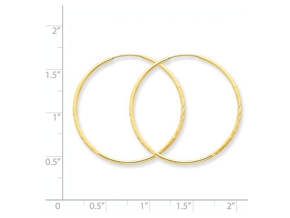 FJC Finejewelers 14k Yellow Gold 1.25mm Bright-cut Endless Hoop Earring