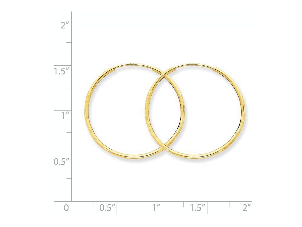 FJC Finejewelers 14k Yellow Gold 1.25mm Bright-cut Endless Hoop Earring