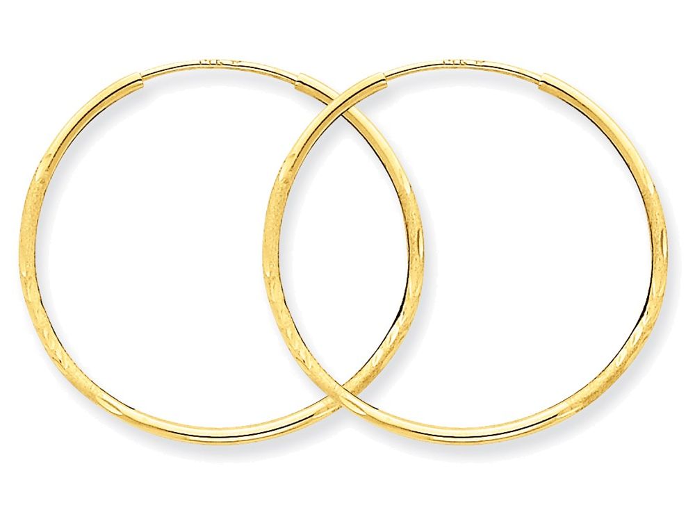 FJC Finejewelers 14k Yellow Gold 1.25mm Bright-cut Endless Hoop Earring