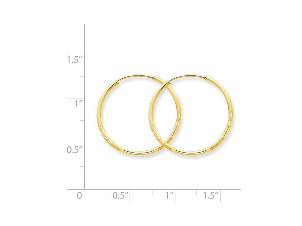 FJC Finejewelers 14k Yellow Gold 1.25mm Bright-cut Endless Hoop Earring