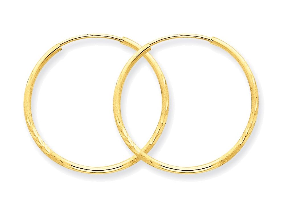 FJC Finejewelers 14k Yellow Gold 1.25mm Bright-cut Endless Hoop Earring