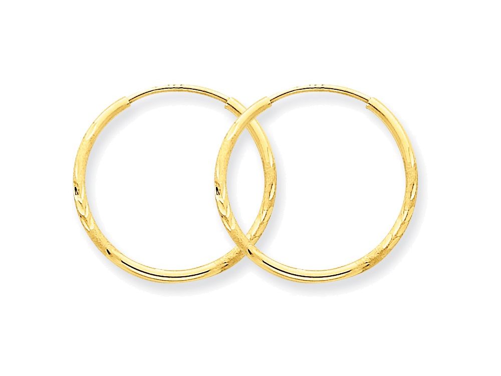 FJC Finejewelers 14k Yellow Gold 1.25mm Bright-cut Endless Hoop Earring
