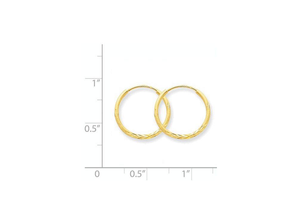 FJC Finejewelers 14k Yellow Gold 1.25mm Bright-cut Endless Hoop Earring