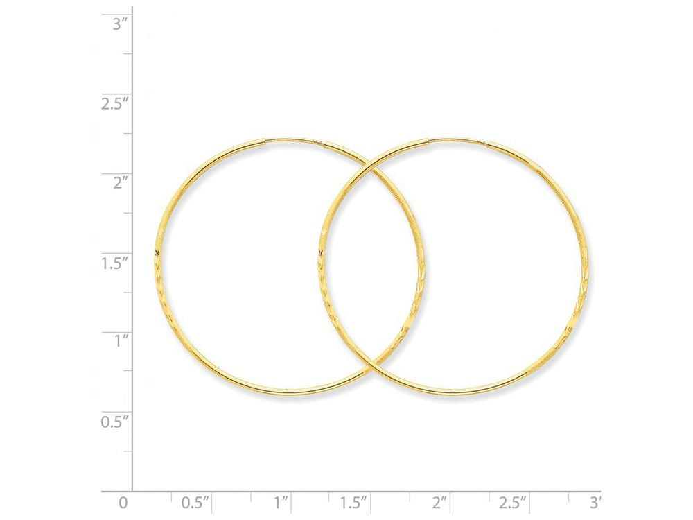 FJC Finejewelers 14k Yellow Gold 1.25mm Bright-cut Endless Hoop Earring