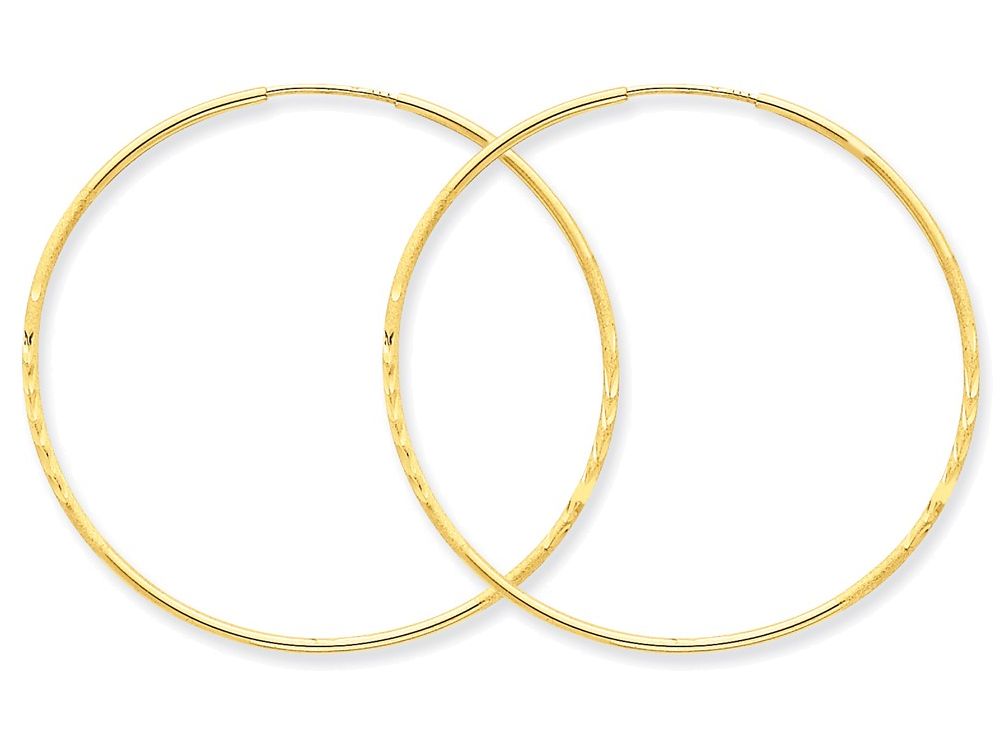 FJC Finejewelers 14k Yellow Gold 1.25mm Bright-cut Endless Hoop Earring