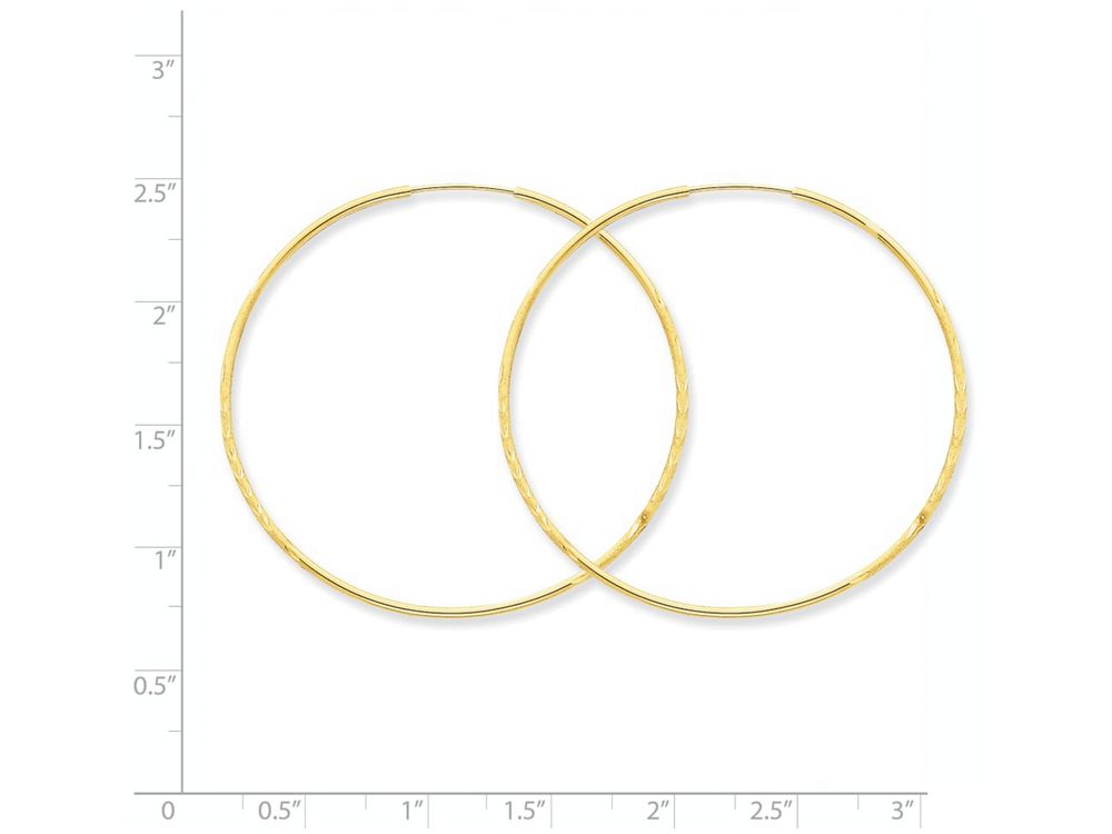 FJC Finejewelers 14k Yellow Gold 1.25mm Bright-cut Endless Hoop Earring