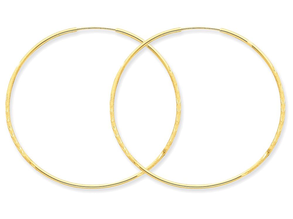 FJC Finejewelers 14k Yellow Gold 1.25mm Bright-cut Endless Hoop Earring