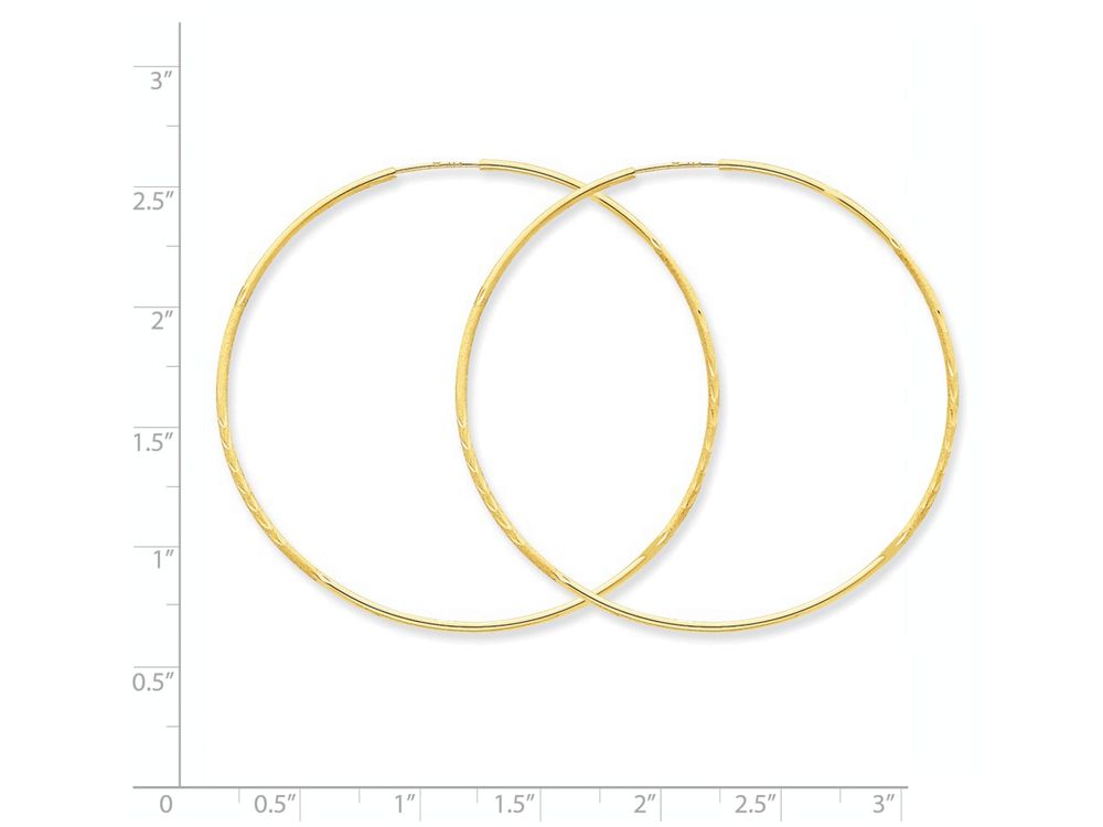 FJC Finejewelers 14k Yellow Gold 1.25mm Bright-cut Endless Hoop Earring