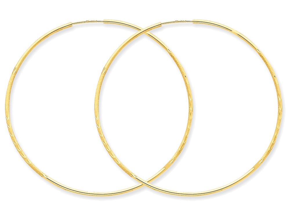FJC Finejewelers 14k Yellow Gold 1.25mm Bright-cut Endless Hoop Earring