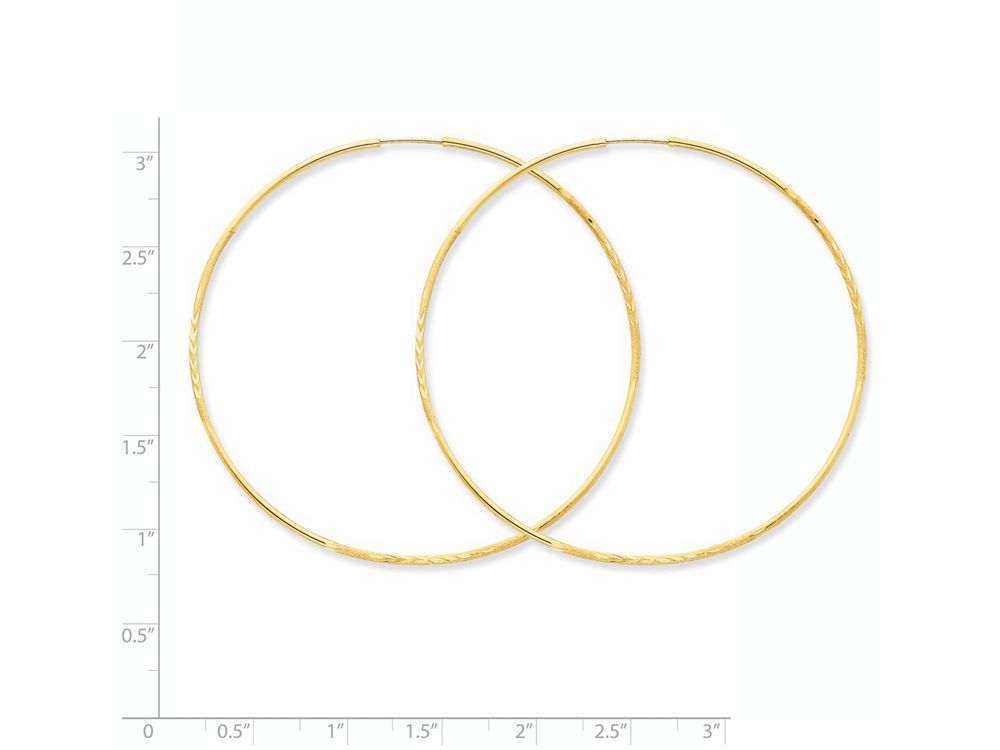 FJC Finejewelers 14k Yellow Gold 1.25mm Bright-cut Endless Hoop Earring