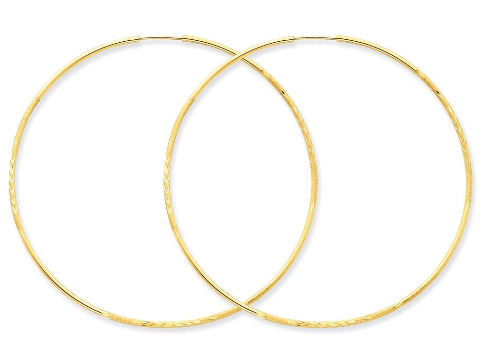 FJC Finejewelers 14k Yellow Gold 1.25mm Bright-cut Endless Hoop Earring