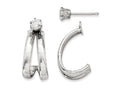 FJC Finejewelers 14k White Gold Polished W/cz Stud Earring Jackets