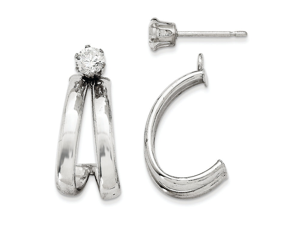 FJC Finejewelers 14k White Gold Polished W/cz Stud Earring Jackets