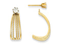 FJC Finejewelers 14k Yellow Gold J Hoop Polished W/cz Stud Earrings