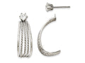 FJC Finejewelers 14k White Gold J Hoop Polished W/cz Stud Earrings