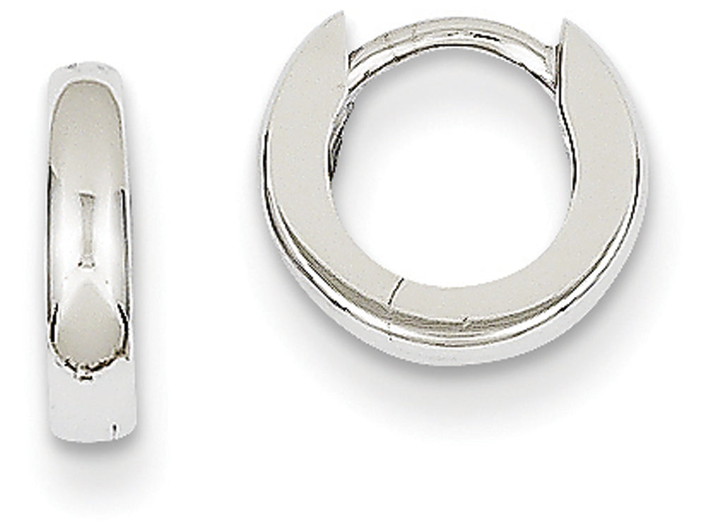 FJC Finejewelers 14k White Gold Polished Hinged Hoop Earrings