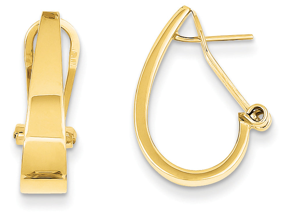 FJC Finejewelers 14k Yellow Gold Polished J-hoop Omega Back Post Earrings