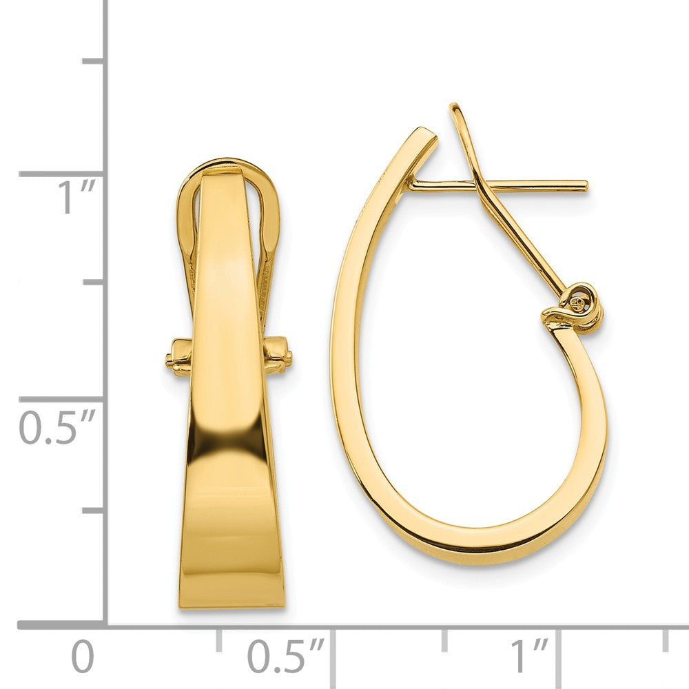 FJC Finejewelers 14k Polished J-hoop Click-in Back Post Earrings