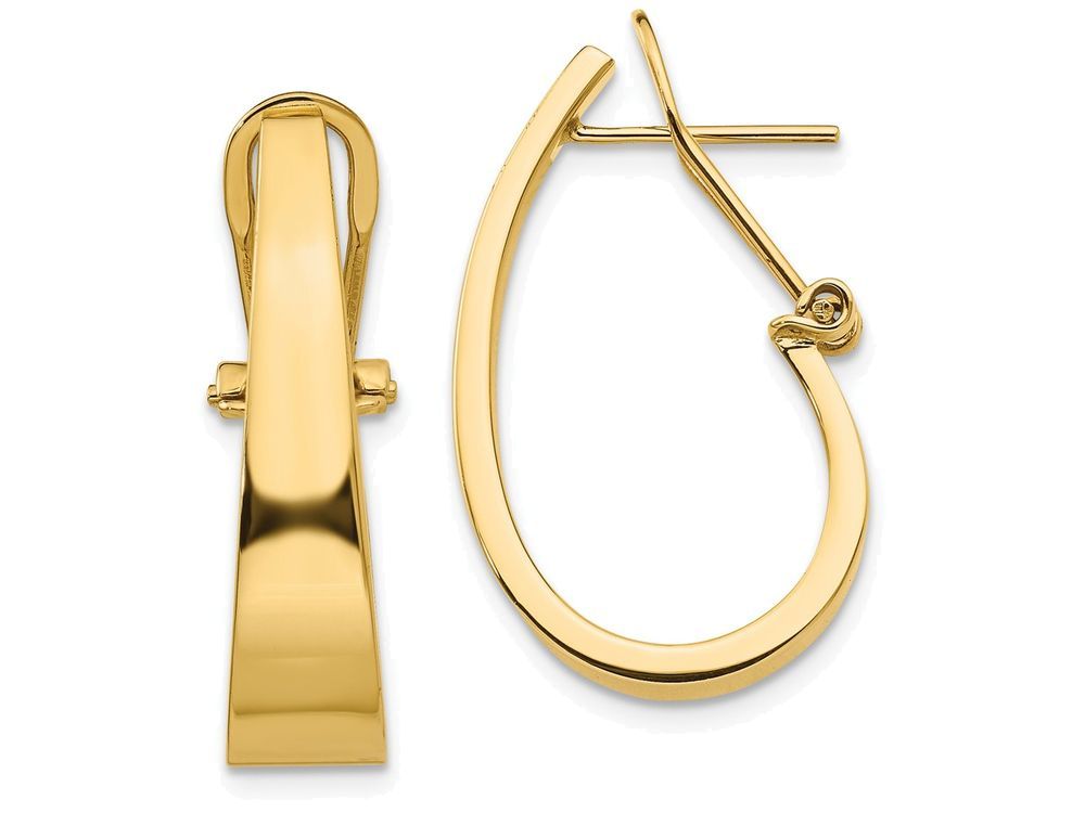 FJC Finejewelers 14k Polished J-hoop Click-in Back Post Earrings