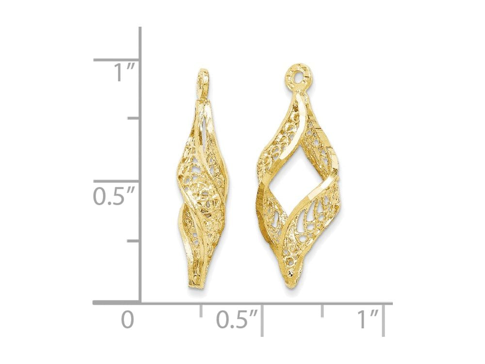 FJC Finejewelers 14k Yellow Gold Polished Filigree Swirl Earring Jackets