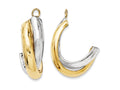 FJC Finejewelers 14 kt Two Tone Gold Polished Double J-hoop Earring Jackets