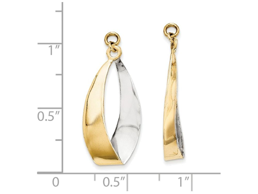 FJC Finejewelers 14k Yellow Gold Polished and Rhodium Reversible Dangle Earring Jackets